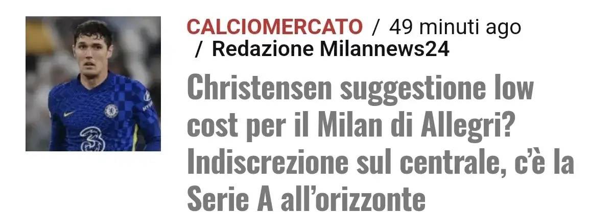 สื่ออิตาลีรายงาน: คริสเตนเซน กองหลังบาร์เซโลนา เตรียมเข้าสู่ตลาดซื้อขาย โดยมีเอซี มิลาน และสโมสรอื่น ๆ หลายแห่งจับตาดูสถานการณ์ ค่าจ้างยังคงเป็นอุปสรรคสำคัญ