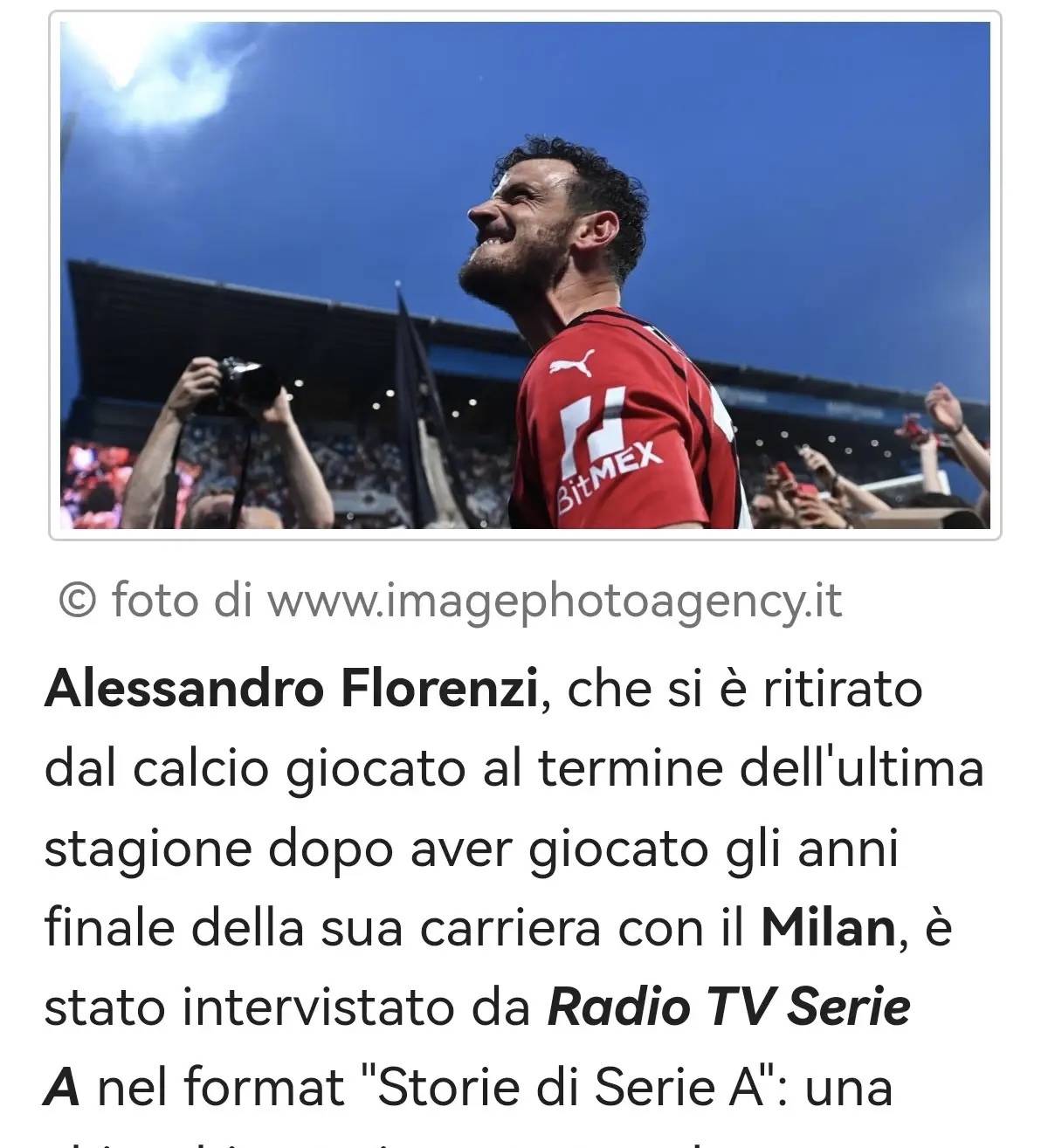 ฟลอเรนซี่ อดีตนักเตะมิลานที่เกษียณเมื่อฤดูกาลที่แล้ว: ความลับของการคว้าแชมป์ที่มิลานคือจิตวิญญาณของทีม – มันคือจุดสูงสุดของอาชีพของผม. เซเรีย อา | แชมเปียนส์ ลีก | อินเตอร์ มิลาน